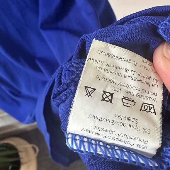 Angvns Women's Faux Wrap Colbalt Blue Midi Dress S - Picture 12 of 14